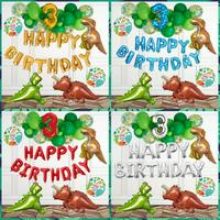 Gambar Paket Balon Happy Birthday Dino Dinosaurus Trex Dekorasi Ulang Tahun - Silver dari tokosheira undefined 1 Tokopedia