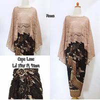 Gambar SETELAN KEBAYA CAPE BRUKAT / KEBAYA BATWING WANITA - MOCCA dari Kebaya Nusantara Store undefined 3 Tokopedia