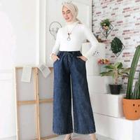 Gambar BEST SELLER CELANA KULOT JEANS SNOW HIGHWAIST WANITA - snow blue dari MONIKA JAYA FASHION undefined 1 Tokopedia