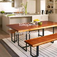 Gambar Meja makan set kursi tebal 5cm 200x70x75 dari SUPERWOOD undefined 1 Tokopedia