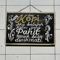 Gambar DEKORASI DINDING - LUKISAN KAYU - PAJANGAN DINDING CAFE KOPI KATA KATA - L-01, 30 x 40 dari Vera Art undefined 2 Tokopedia