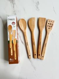 Gambar Organic Utensil Set 4 Pcs Wood Series - utensil set kayu dari MacHousewares undefined 1 Tokopedia