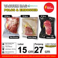 Gambar Plastik Vacum Vacuum Bag POLOS / EMBOSS Vakum Sealer Delkochoice 15x27 - EMBOSS 90mic dari kilat packing undefined 1 Tokopedia