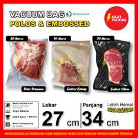 Gambar Plastik Vacum Vacuum Bag POLOS / EMBOSS Vakum Sealer Delkochoice 27x34 - EMBOSS 90mic dari kilat packing undefined 1 Tokopedia