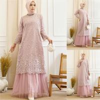 Gambar GAMIS WANITA BRUKAT NAZWA NAFISA TILE BAJU LEBARAN HARI RAYA WISUDA - MAROON, jumbo 120-125 dari katiefungstuff undefined 3 Tokopedia