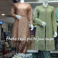 Gambar SETELAN KEBAYA PESTA WANITA TUNIK BROKAT PAYET MUTIARA NAURA M-XXL - SET COKLAT SUSU, XL dari Momme Collection undefined 3 Tokopedia