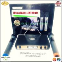 Gambar G634 SHURE MIC WIRELESS UHF MICROPHONE DIGITAL LCD DUAL MIK WIRELES SE dari GROSIR ONLINE123 undefined 5 Tokopedia