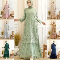 Gambar GAMIS WANITA BRUKAT NAZWA NAFISA TILE BAJU LEBARAN HARI RAYA WISUDA - MAROON, jumbo 120-125 dari katiefungstuff undefined 1 Tokopedia