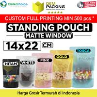 Gambar Standing Pouch 14x22cm MATTE WINDOW VARIAN Plastik Klip Sealer Makanan - Pink dari dkm packing undefined 1 Tokopedia