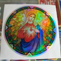 Gambar Stiker Bunda Maria Printcut Hologram Bulat 10cm dari Miraclesticker undefined 1 Tokopedia