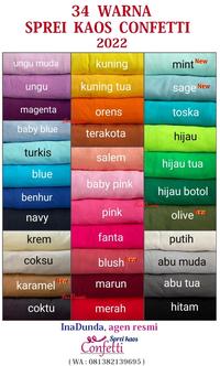 Gambar Ready Stock Seprei FuLL Kaos uk 160 by Confetti + Sarung Ban GuL Kaos dari Ina Dunda Store undefined 4 Tokopedia