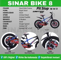 Gambar Sepeda Anak Laki Laki BMX UNITED PIT STOP Ukuran 12 16 `18 Inch - BK-BL-OR, 18 inch dari Toko Sepeda Sinar Bike 8 undefined 2 Tokopedia