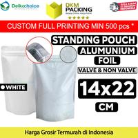 Gambar Standing Pouch 14x22cm White Full Metalize Foil Ziplock Plastik Klip - Sp Valve dari dkm packing undefined 1 Tokopedia