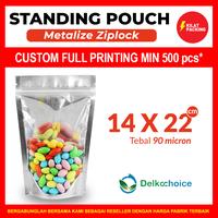Gambar STANDING POUCH ALUMUNIUM ZIPLOCK / KEMASAN SNACK TERMURAH - 14x22 dari kilat packing undefined 1 Tokopedia