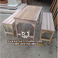 Gambar kursi meja makan warung warteg warkop murah jati kursi bar cafe mentah dari Sakha Jati Furniture Jepara undefined 2 Tokopedia
