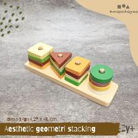 Gambar MAIN BALOK SUSUN BENTUK MINI - mainan kayu edukasi anak - pastel small dari mainkayoo undefined 2 Tokopedia