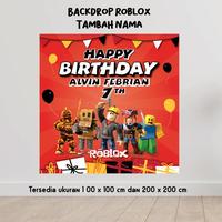 Gambar BACKDROP ROBLOX BANNER DEKORASI SPANDUK CUSTOM HAPPY BIRTHDAY ULTAH - TMBH NMA(BOY-B, 100 x 100 cm dari Scarllet Party undefined 2 Tokopedia