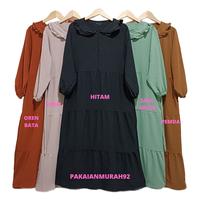 Gambar Gamis Renda Susun Muslim Bahan Crinkle Bisa Buat Busui - Oren bata dari PAKAIANMURAH92 undefined 1 Tokopedia