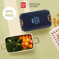 Gambar MINISO Kotak Makan 500ml Lunch Box 2 Grids Tempat Bento Box - White dari minisoshopid undefined 1 Tokopedia