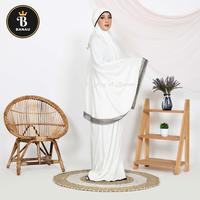 Gambar Mukena 3 in 1 Azizah Terbaru Rayon - Putih dari Banau collection undefined 5 Tokopedia