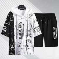 Gambar Stelan Pria Kaos Hoodie Lengan Pendek Setelan Eeq + Celana Pendek dari queenlabell undefined 1 Tokopedia
