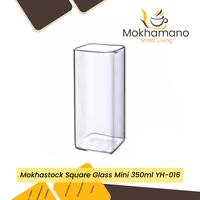 Gambar Mokhastock Gelas Kotak Transparan Minuman Square Glass Mini 280 350 ml - 350 ml YH016 dari Mokhamano Coffee undefined 1 Tokopedia