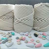 Gambar Tali Katun 1000gr | Tali Macrame | Cotton Rope - Hitam, 6 mm dari sr3shop undefined 3 Tokopedia