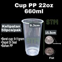 Gambar Gelas Plastik 22oz / PP Cup 22 oz 660ml + Tutup - FlatLidSaja dari STMofficialshop undefined 1 Tokopedia