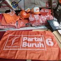 Gambar Bendera partai buruh 90x60 satuan bahan satin - 90x60 dari Lapakeburuh undefined 4 Tokopedia