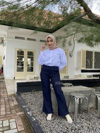 Gambar Celana Kerja Cutbray Panjang Wanita PUTIH, Cutbray Pants - Ivory, 5L dari NHM Online undefined 3 Tokopedia