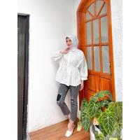 Gambar Kemeja Alya shirt Katun Linen 100% Original - biru BCA, All Size dari OTshoop undefined 5 Tokopedia