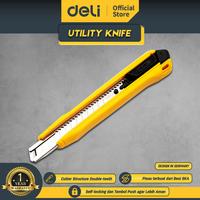Gambar Deli Cutter Pisau Baja 9mm SK4 Sistem Kunci Otomatis Perkakas EDL009B Pemotong dari Deli Tools Official undefined 1 Tokopedia