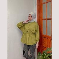 Gambar Kemeja Alya shirt Katun Linen 100% Original - biru BCA, All Size dari OTshoop undefined 4 Tokopedia