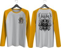 Gambar KAOS RAGLAN PRIA SABLON KING DEPAN BELAKANG LENGAN PANJANG - Hitam, S dari WL Fashion store undefined 5 Tokopedia