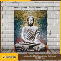 Gambar Lukisan / Painting Buddha Sakyamuni 3 Dimensi Kanvas 80x100 cm dari Adhiraja KG undefined 2 Tokopedia
