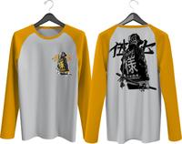 Gambar KAOS RAGLAN PRIA SABLON SAMURAI DEPAN BELAKANG LENGAN PANJANG - navy, S dari WL Fashion store undefined 5 Tokopedia