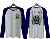 Gambar KAOS RAGLAN PRIA SABLON KING DEPAN BELAKANG LENGAN PANJANG - Hitam, S dari WL Fashion store undefined 3 Tokopedia