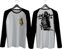 Gambar KAOS RAGLAN PRIA SABLON SAMURAI DEPAN BELAKANG LENGAN PANJANG - navy, S dari WL Fashion store undefined 2 Tokopedia