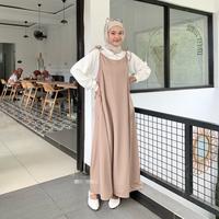 Gambar OVERALL OUTER DRESS POLOS / OVERALL JISOO MAXI DRESS MUSLIMAH - HIJAU TUA dari Toko Dinand undefined 2 Tokopedia