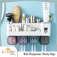 Gambar Rak Kamar Mandi Tempat Sikat Gigi Dispenser Odol Tempat Sabun Organize - Kecil, No Bubble dari Launli undefined 3 Tokopedia