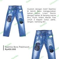 Gambar Custom Repair Sashiko Boro Indigo Denim Patchwork Patch Selvedge Jeans - Boro dari Siashiko undefined 3 Tokopedia