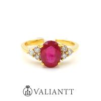 Gambar 18KT Yellow Gold Ruby Diamond Ring R2703 dari Valiantt Cgc undefined 1 Tokopedia