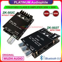 Gambar TPA3116 Amplifier Class D Bluetooth 5.0 Hifi Stereo Amplifier 2X 50W Original  ZK-502C ZK-502T dari PLATINUM Audiophile undefined 1 Tokopedia