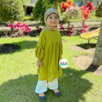 Gambar QONITA Baju Atasan Tunik Blouse Dress Lengan Panjang Katun Anak Cewek - Lemon, S dari lekidz undefined 1 Tokopedia