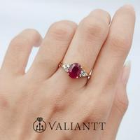 Gambar 18KT Yellow Gold Ruby Diamond Ring R2703 dari Valiantt Cgc undefined 2 Tokopedia
