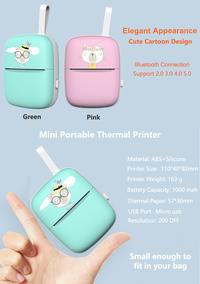 Gambar Mini Pocket Portable Bluetooth Printer Thermal Mainan Cetak Foto Anak - Green White dari Babysaur Baby and Kids undefined 4 Tokopedia