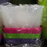Gambar Tempat Kue / Tempat Bolu / Tempat Roti Segi / Persegi + Tutup Bening dari GraciaOnShop undefined 5 Tokopedia