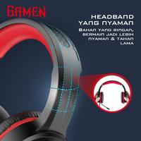 Gambar GAMEN GH100 Headset Gaming Seven Color Led Lighting Black dari Donatur official store undefined 3 Tokopedia