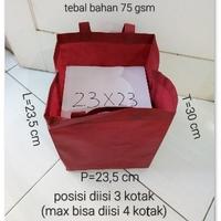 Gambar Tas Spunbond / Goodie Bag Tebal Untuk Box Nasi/Hajatan/Hampers/Promosi - HijauMuda22X22 dari QnP.shop undefined 3 Tokopedia