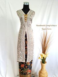 Gambar Bahan Long Kebaya Bordir Handmade Sakura Flower Silk Premium - 001 dari Pusat Bordir Tasikmalaya undefined 5 Tokopedia